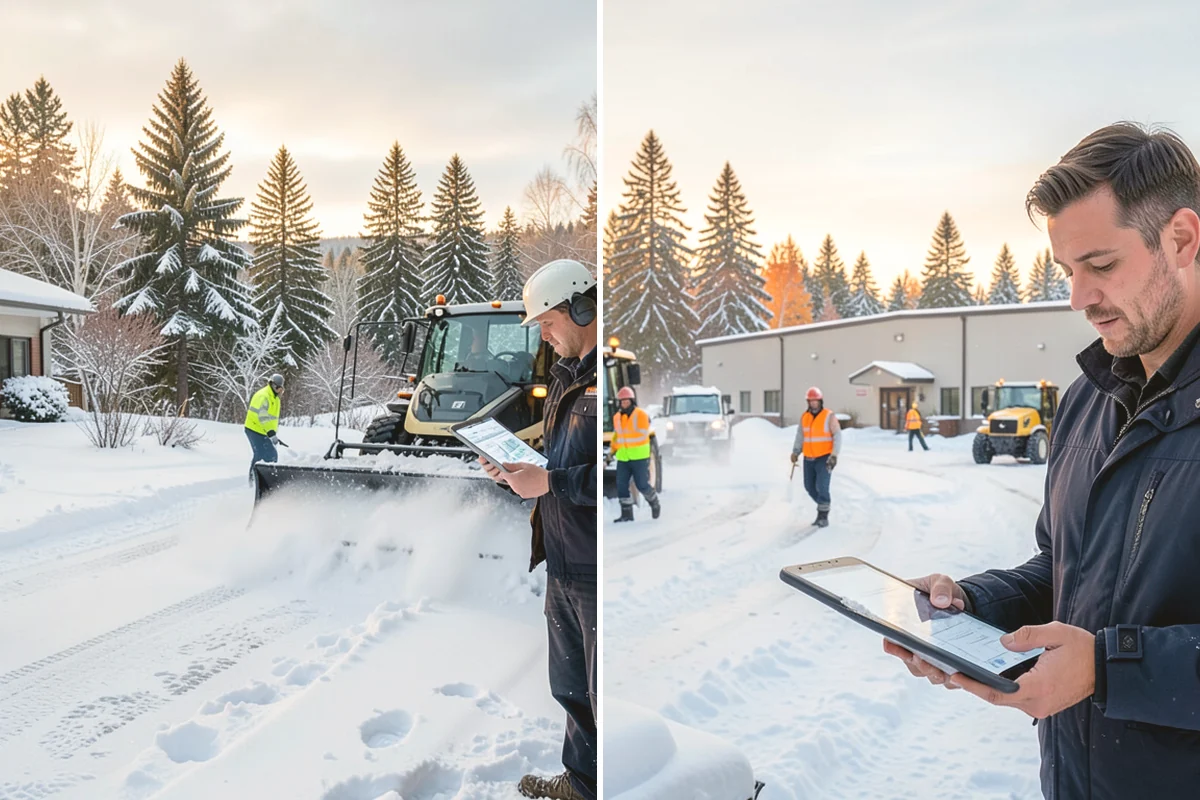 Fire Lane Snow Removal in Oak Harbor, Island County, WA - Plow the marked fire lane to full apparatus width
