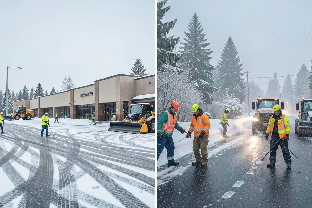 Fire Lane Snow Removal in South Prairie, Pierce County, WA - Plow the marked fire lane to full apparatus width