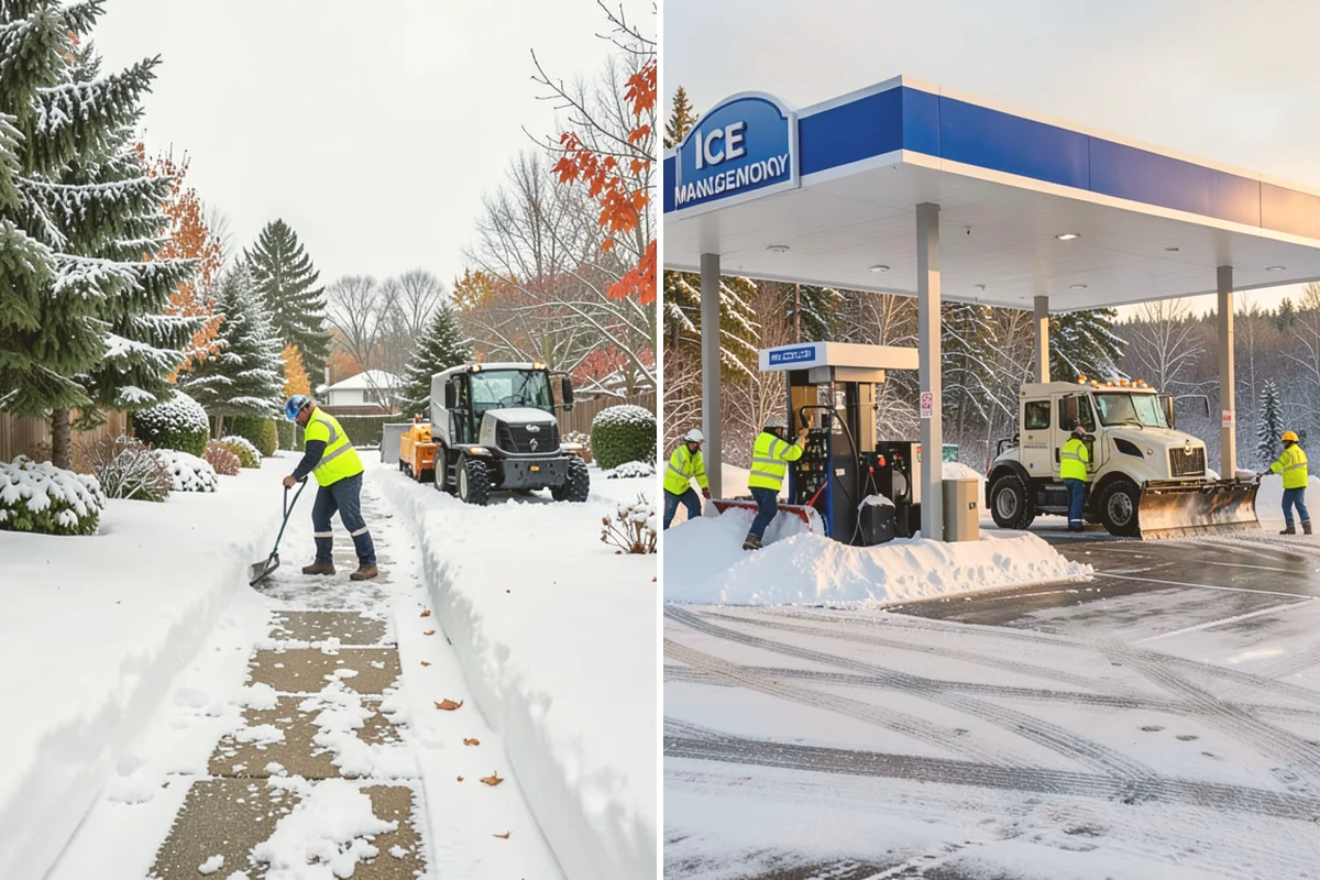 Fire Station Snow Removal in Algona, King County, WA - Map apparatus aprons, crew parking, and fuel access