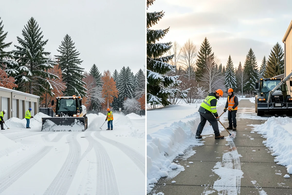 Fire Station Snow Removal in Arlington, Snohomish County, WA - Map apparatus aprons, crew parking, and fuel access