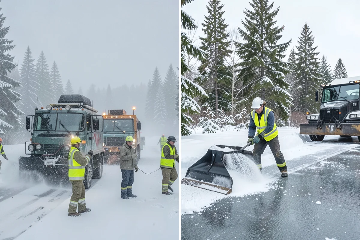 Fire Station Snow Removal in Auburn, King County, WA - Map apparatus aprons, crew parking, and fuel access