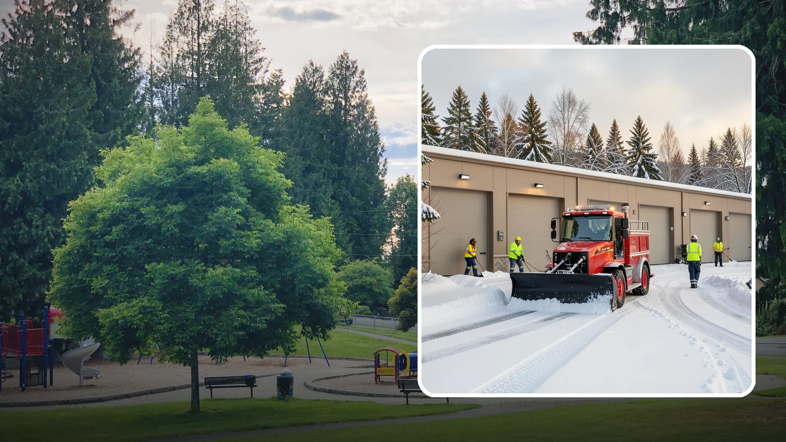Fire Station Snow Removal in Bonney Lake, Pierce County, WA - Apparatus bays and response routes have to stay clear the second the alarm sounds, so we keep fire stations ready to roll in any...