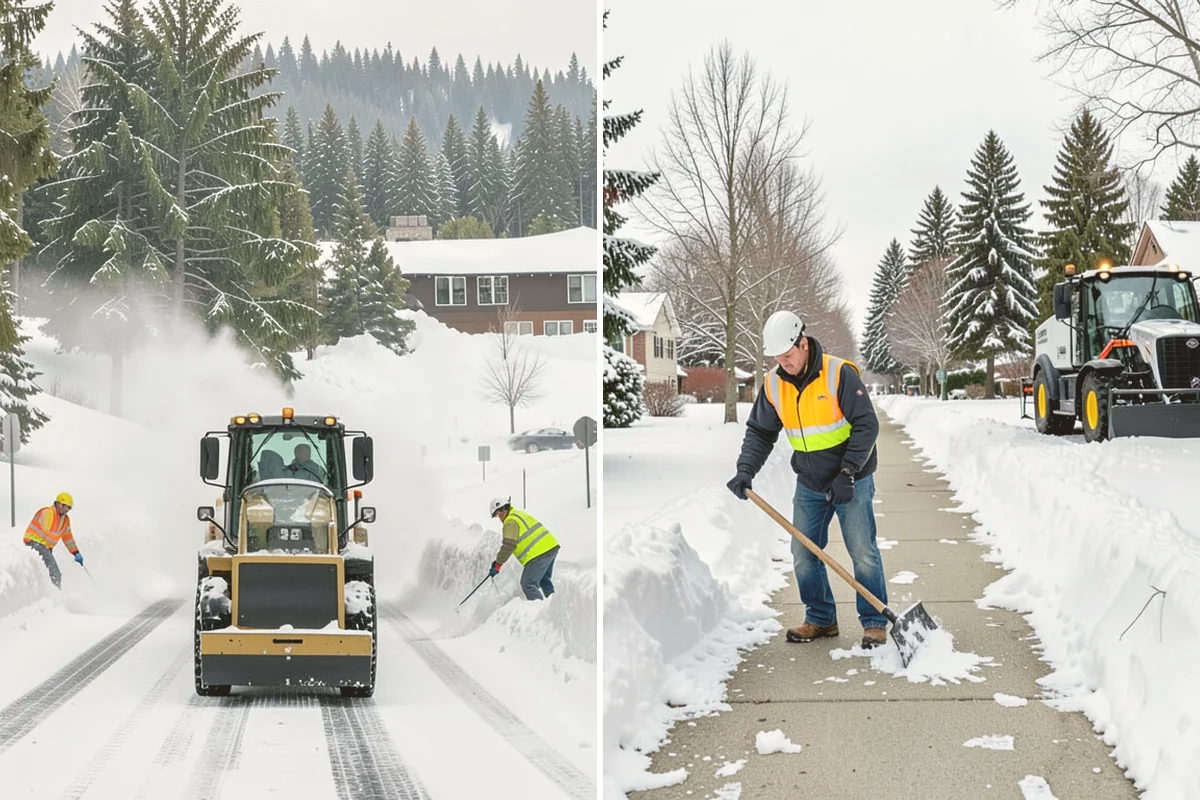 Fire Station Snow Removal in Bothell, King County, WA - Map apparatus aprons, crew parking, and fuel access