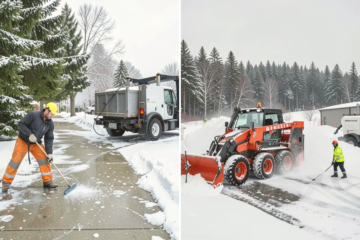 Fire Station Snow Removal in Brier, Snohomish County, WA - Map apparatus aprons, crew parking, and fuel access