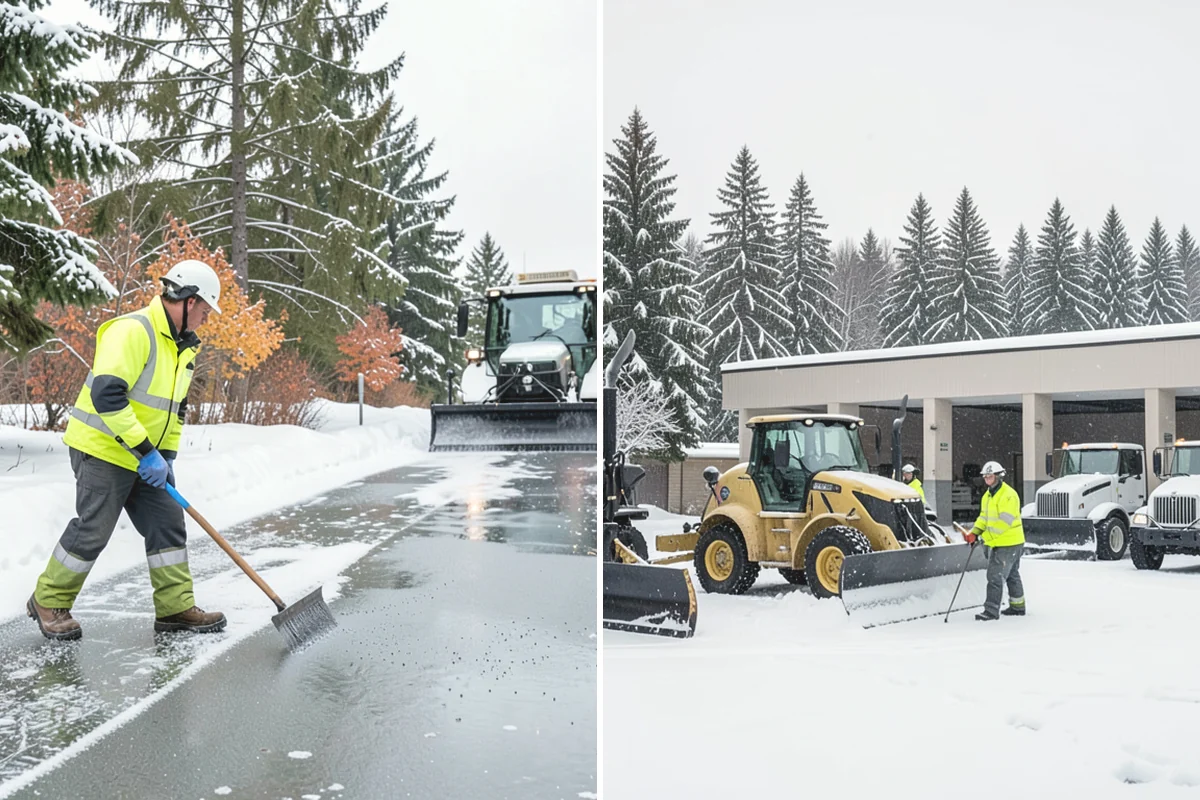 Fire Station Snow Removal in Burien, King County, WA - Map apparatus aprons, crew parking, and fuel access