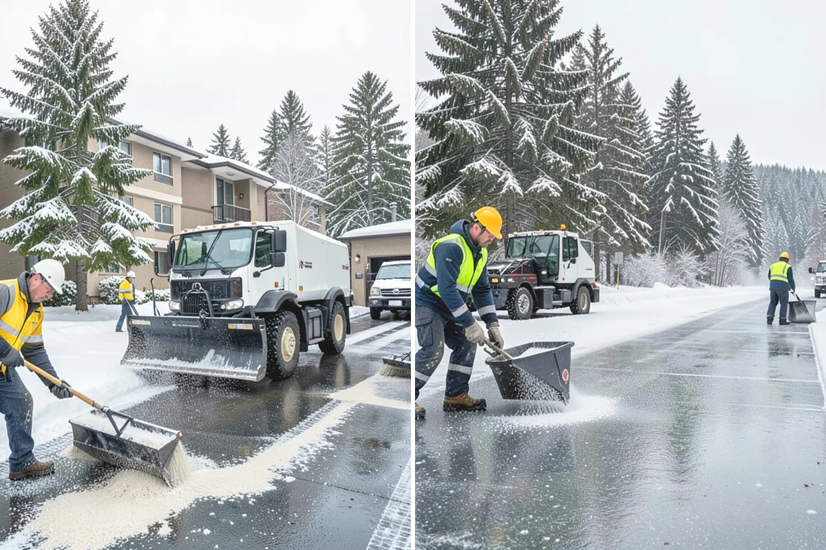 Fire Station Snow Removal in Burlington, Skagit County, WA - Map apparatus aprons, crew parking, and fuel access