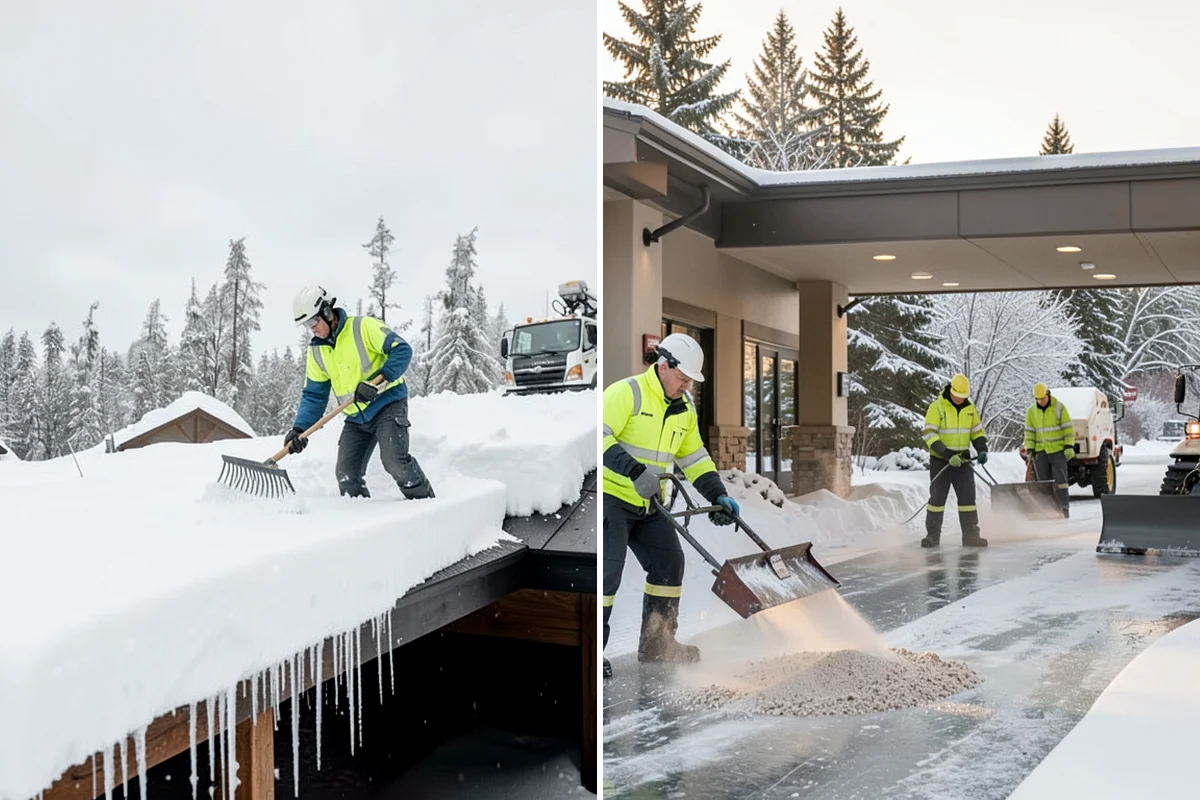 Fire Station Snow Removal in Concrete, Skagit County, WA - Map apparatus aprons, crew parking, and fuel access