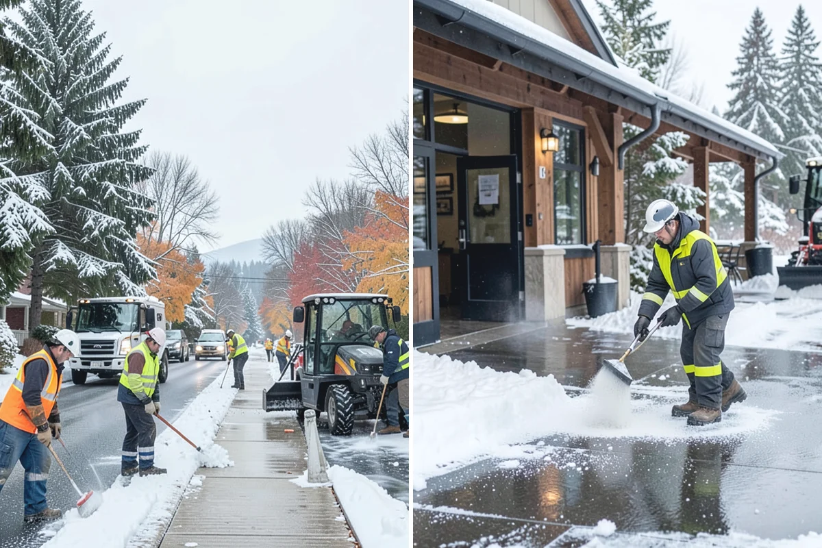 Fire Station Snow Removal in Des Moines, King County, WA - Map apparatus aprons, crew parking, and fuel access