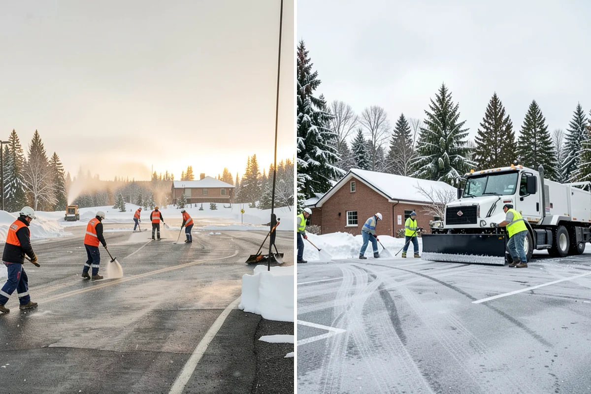 Fire Station Snow Removal in DuPont, Pierce County, WA - Map apparatus aprons, crew parking, and fuel access