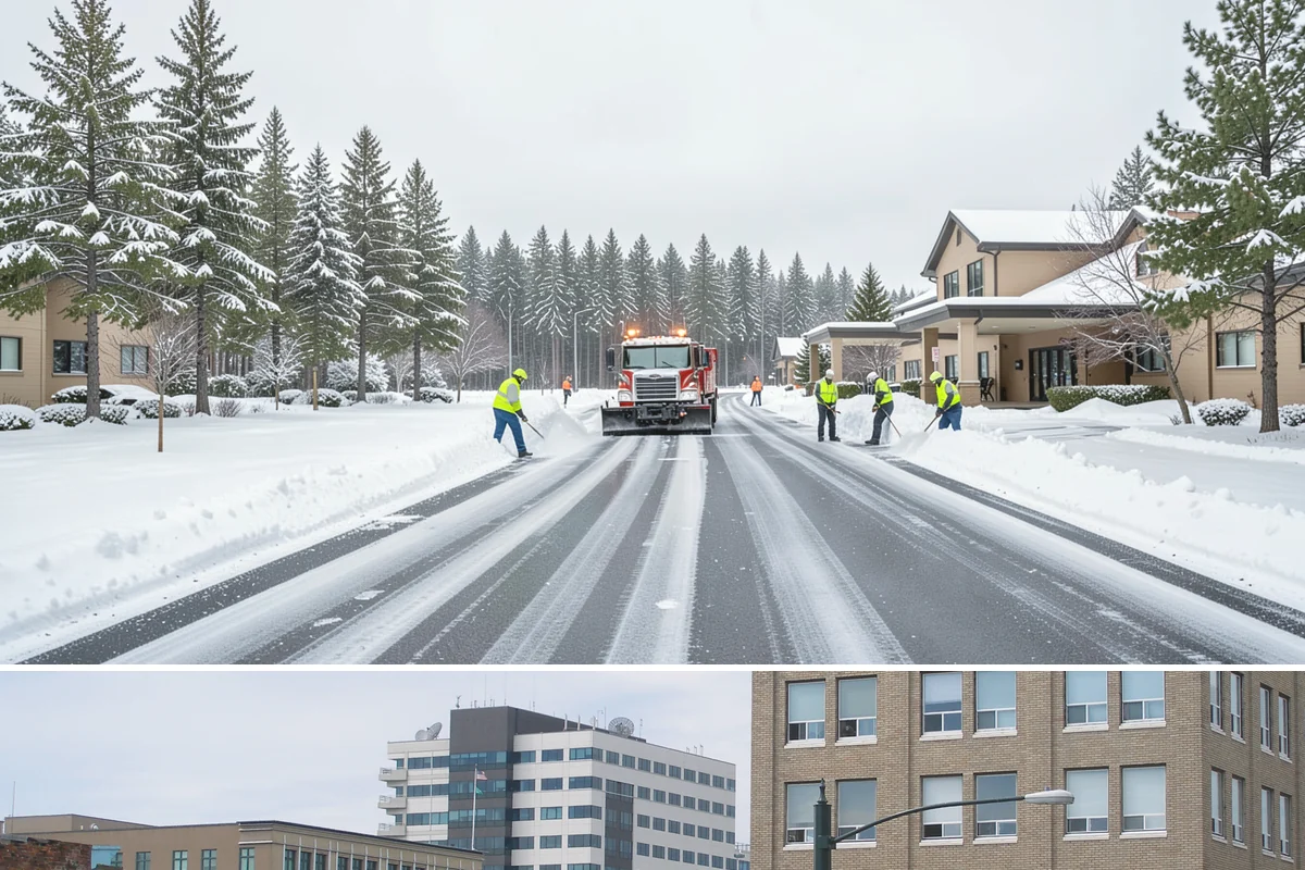 Fire Station Snow Removal in Everett, Snohomish County, WA - Stations need dependable readiness November through February, especially during overnight cold snaps.