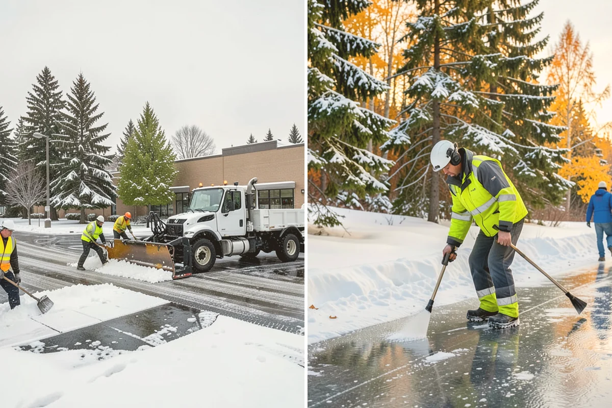 Fire Station Snow Removal in Fife, Pierce County, WA - Map apparatus aprons, crew parking, and fuel access