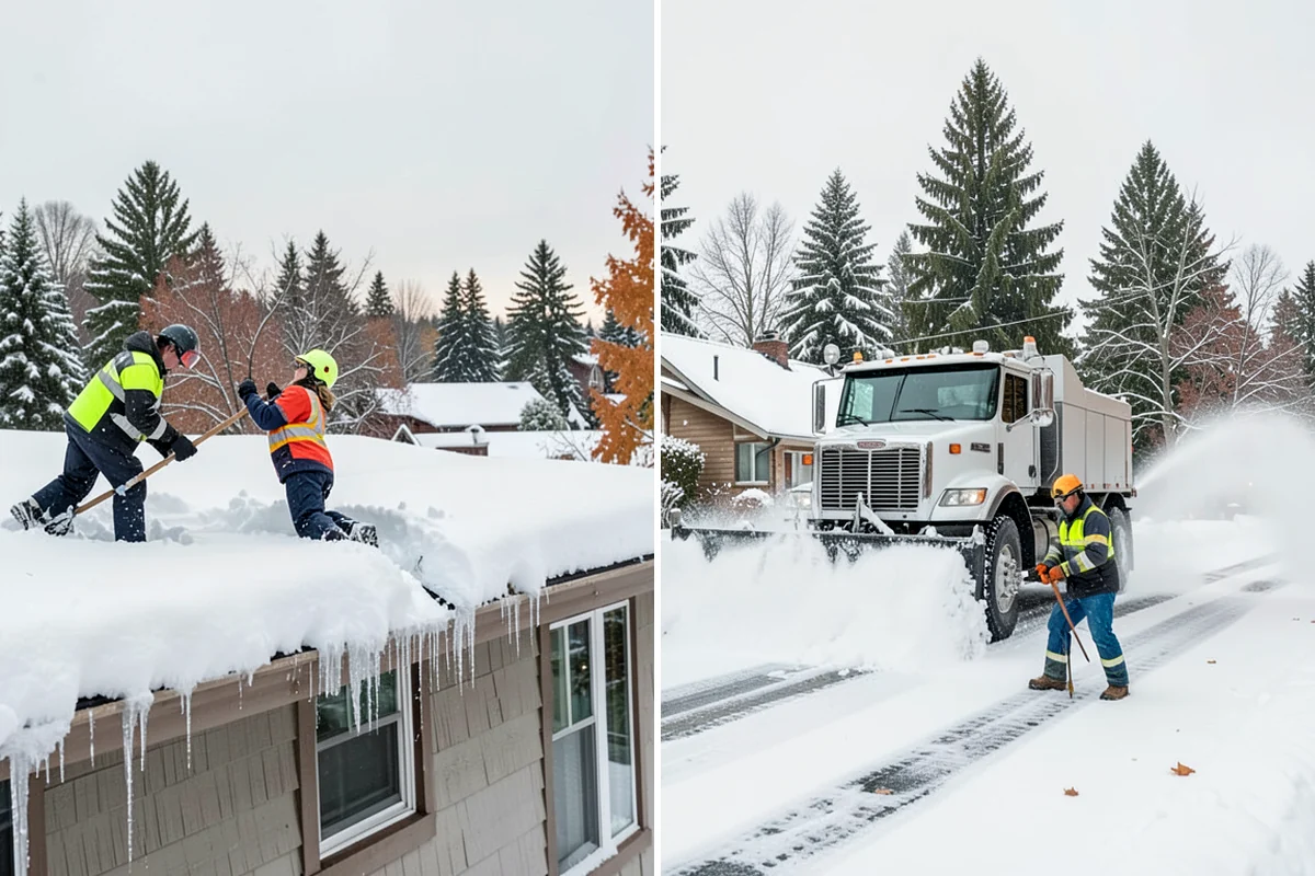 Fire Station Snow Removal in Hunts Point, King County, WA - Map apparatus aprons, crew parking, and fuel access