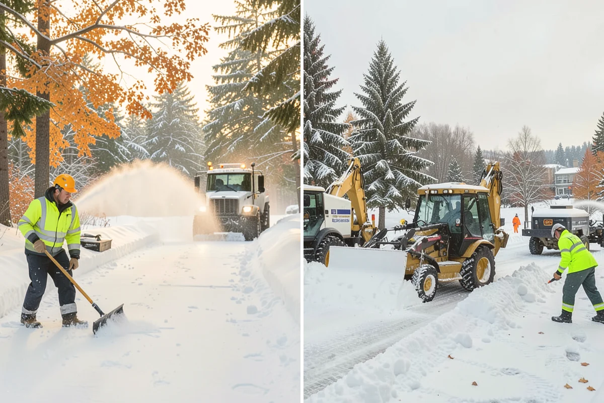Fire Station Snow Removal in Kent, King County, WA - Map apparatus aprons, crew parking, and fuel access