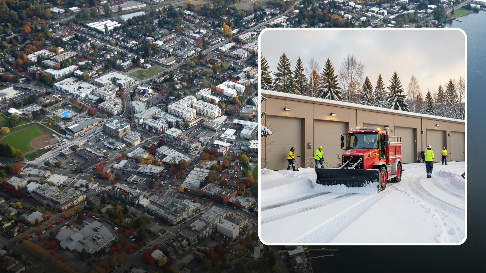 Fire Station Snow Removal in Kirkland, King County, WA - Apparatus bays and response routes have to stay clear the second the alarm sounds, so we keep fire stations ready to roll in any...