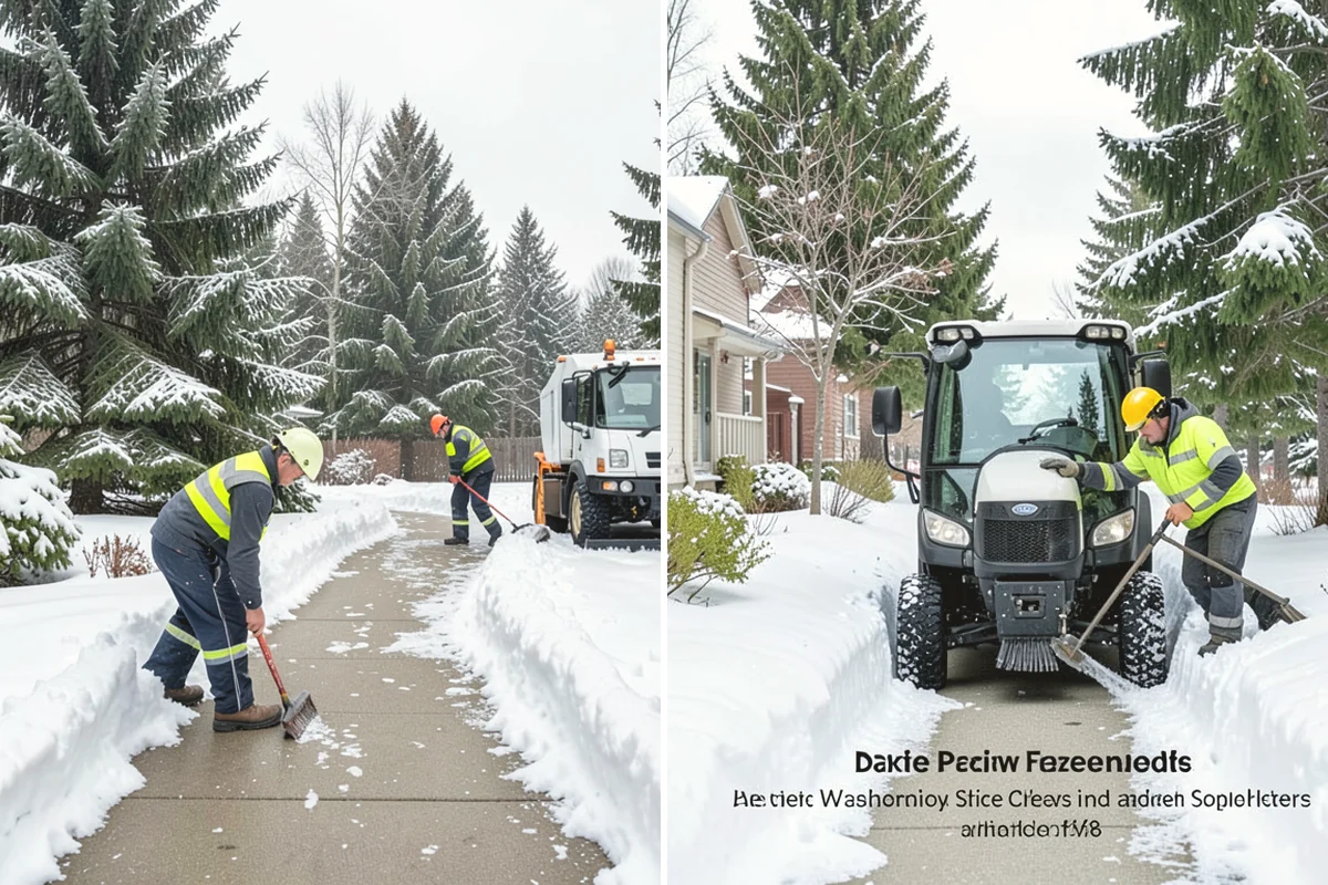 Fire Station Snow Removal in La Conner, Skagit County, WA - Map apparatus aprons, crew parking, and fuel access