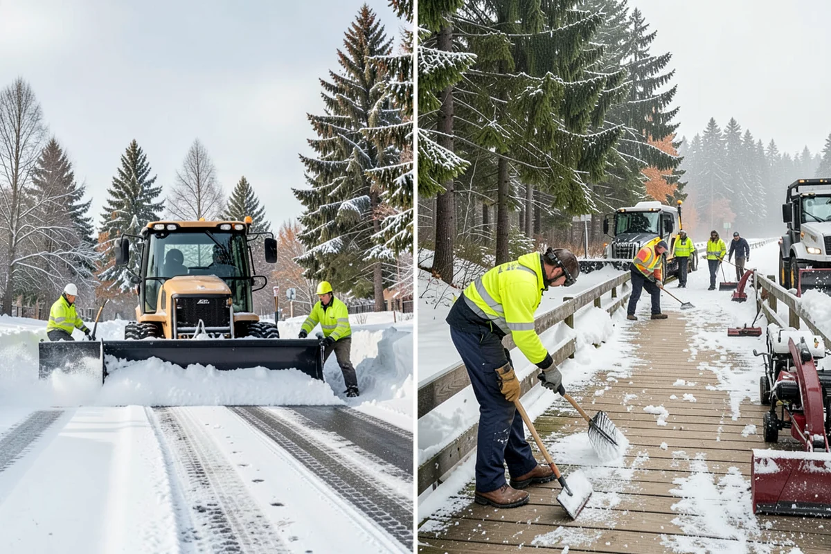 Fire Station Snow Removal in Lake Forest Park, King County, WA - Map apparatus aprons, crew parking, and fuel access