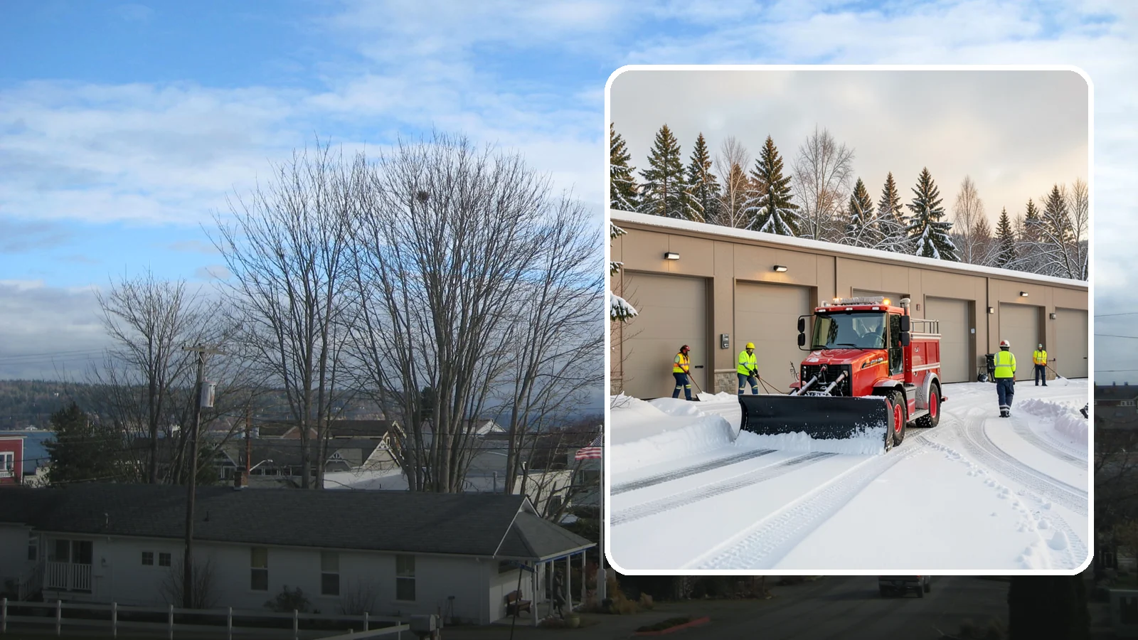 Fire Station Snow Removal in Langley, Island County, WA - Apparatus bays and response routes have to stay clear the second the alarm sounds, so we keep fire stations ready to roll in any...