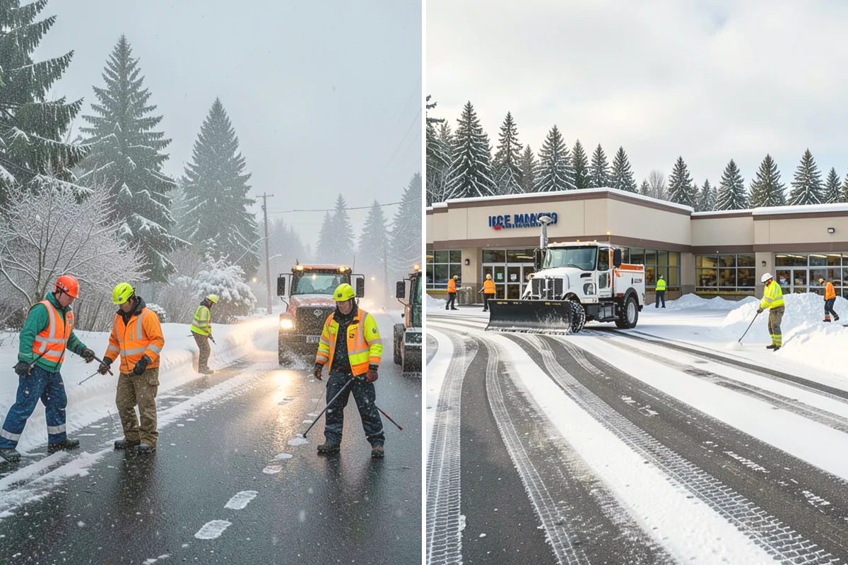 Fire Station Snow Removal in Lynnwood, Snohomish County, WA - Map apparatus aprons, crew parking, and fuel access