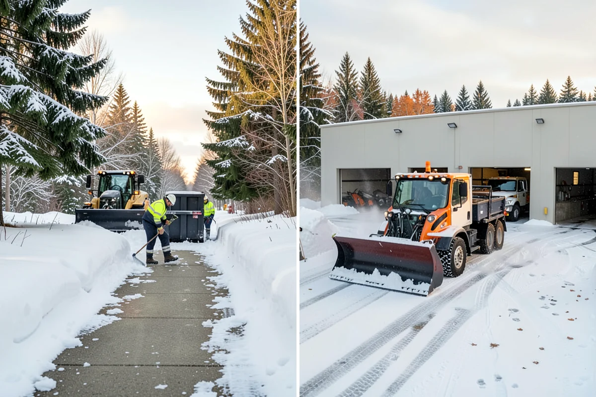 Fire Station Snow Removal in Maple Valley, King County, WA - Map apparatus aprons, crew parking, and fuel access