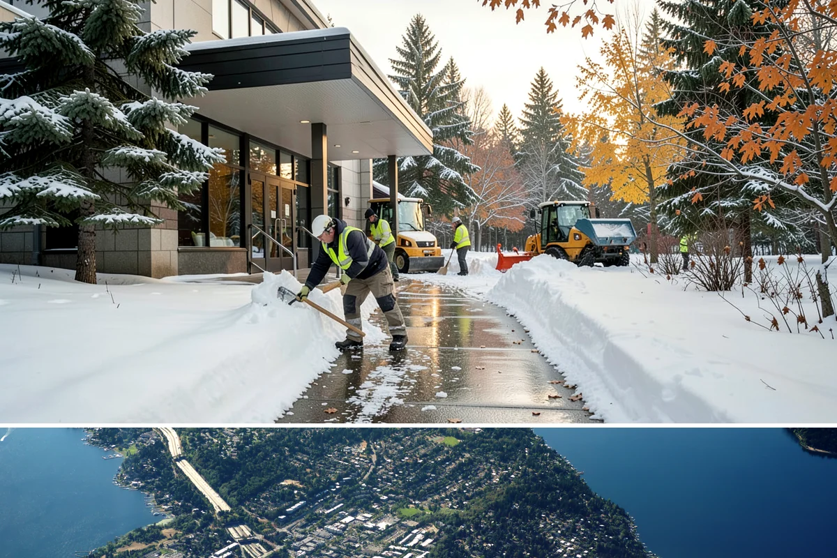 Fire Station Snow Removal in Mercer Island, King County, WA - Stations need dependable readiness November through February, especially during overnight cold snaps.
