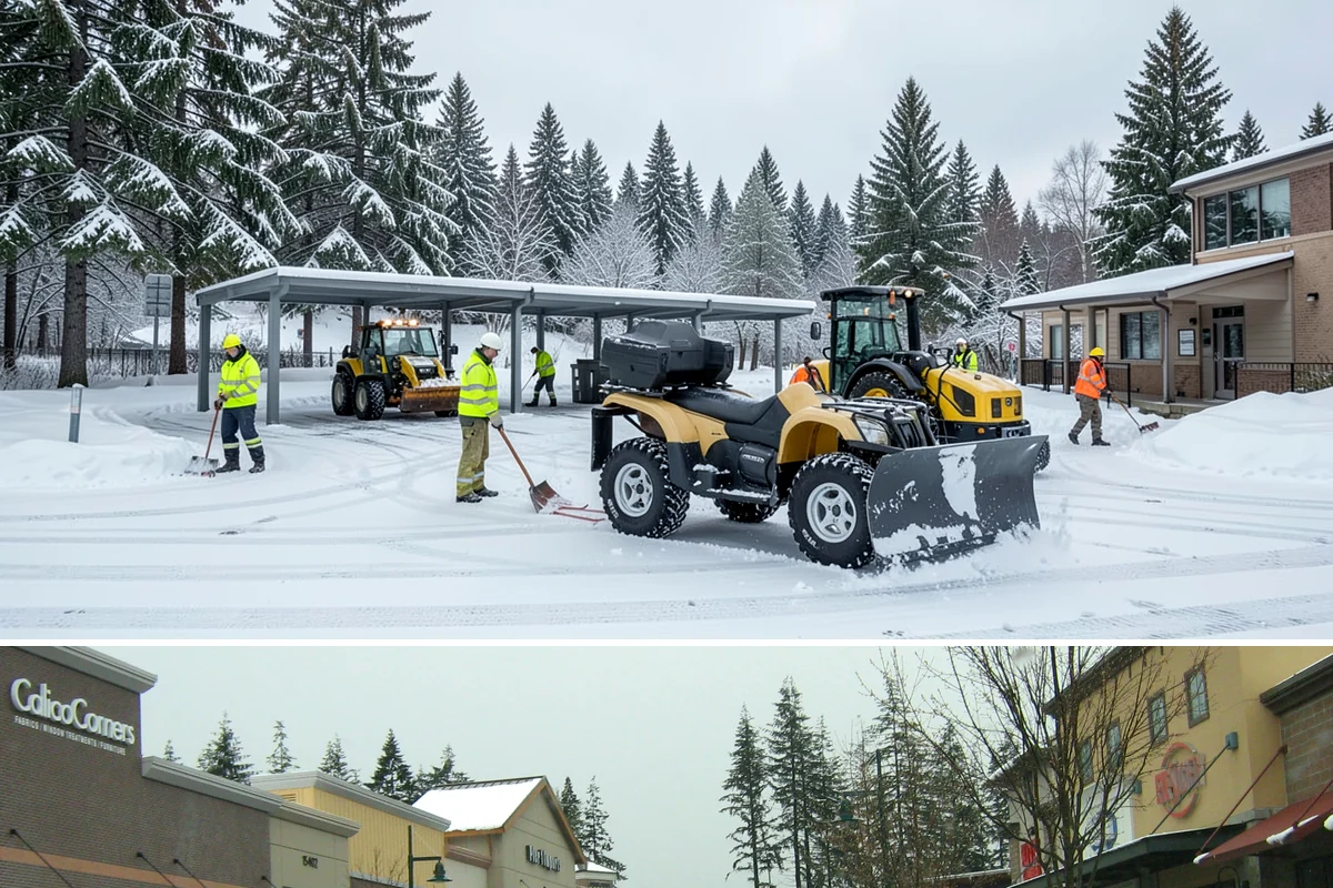 Fire Station Snow Removal in Mill Creek, Snohomish County, WA - Stations need dependable readiness November through February, especially during overnight cold snaps.