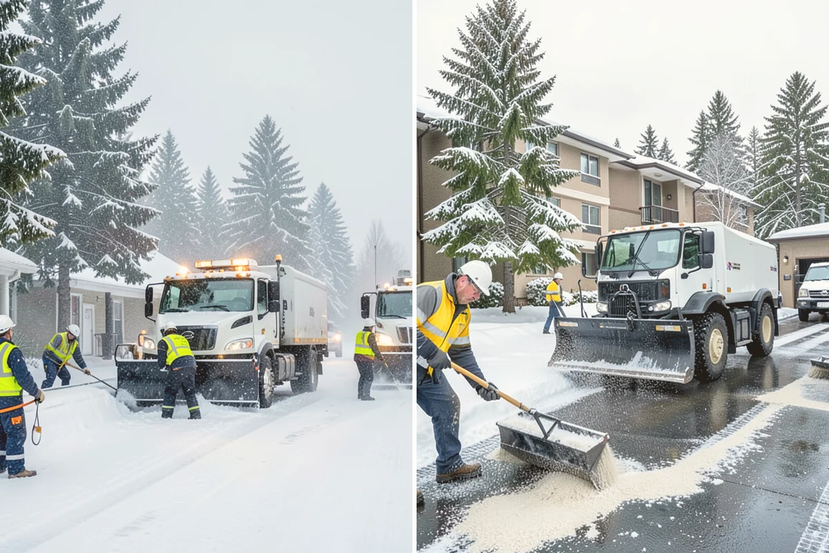 Fire Station Snow Removal in Milton, King County, WA - Map apparatus aprons, crew parking, and fuel access
