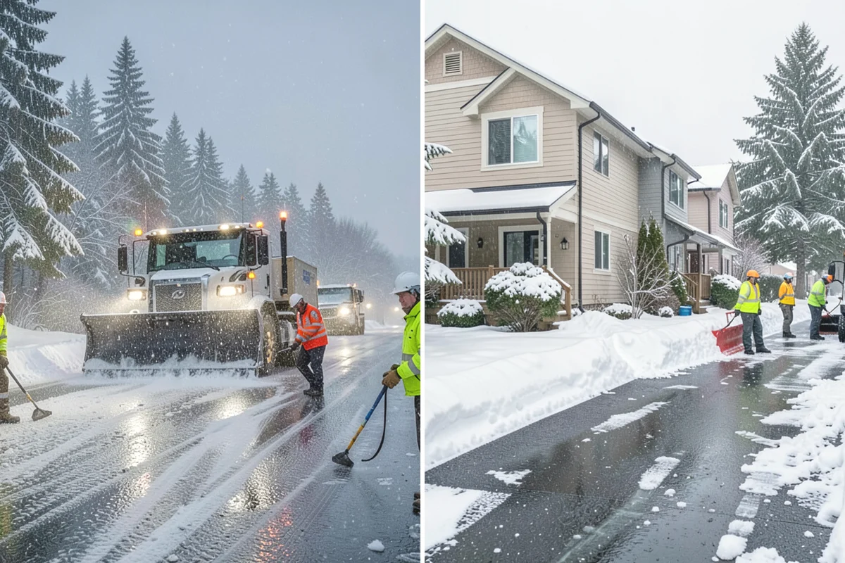 Fire Station Snow Removal in Mountlake Terrace, Snohomish County, WA - Map apparatus aprons, crew parking, and fuel access