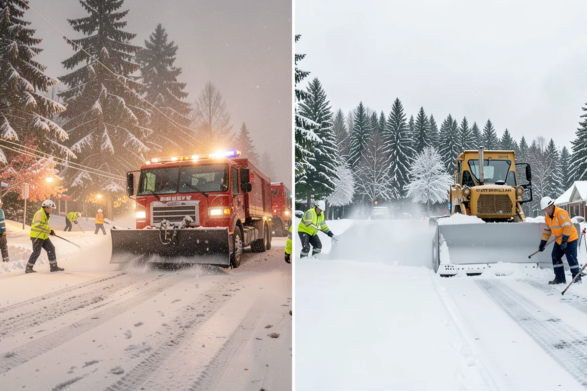 Fire Station Snow Removal in Normandy Park, King County, WA - Map apparatus aprons, crew parking, and fuel access