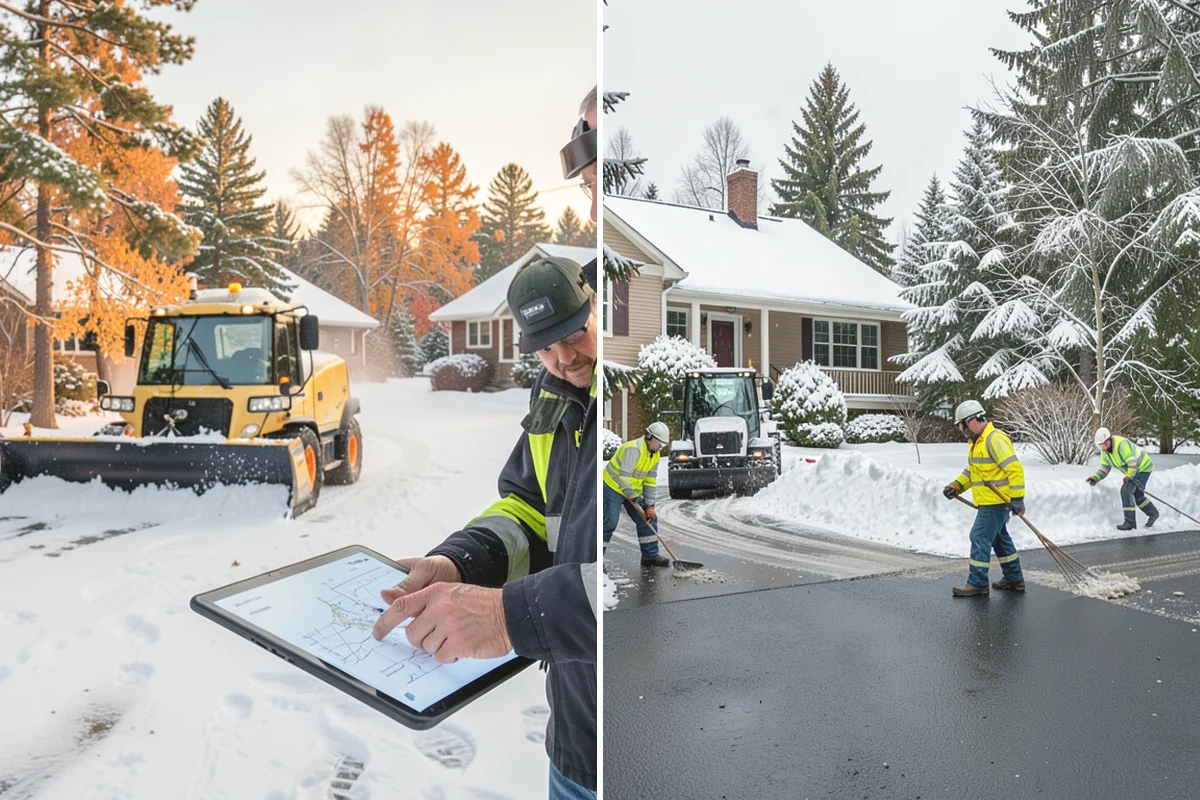 Fire Station Snow Removal in Oak Harbor, Island County, WA - Map apparatus aprons, crew parking, and fuel access