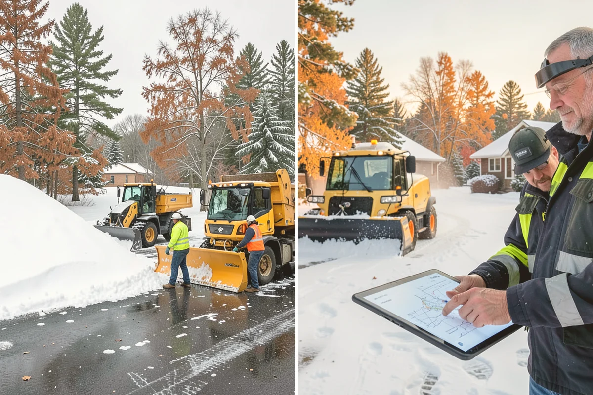 Fire Station Snow Removal in Orting, Pierce County, WA - Map apparatus aprons, crew parking, and fuel access