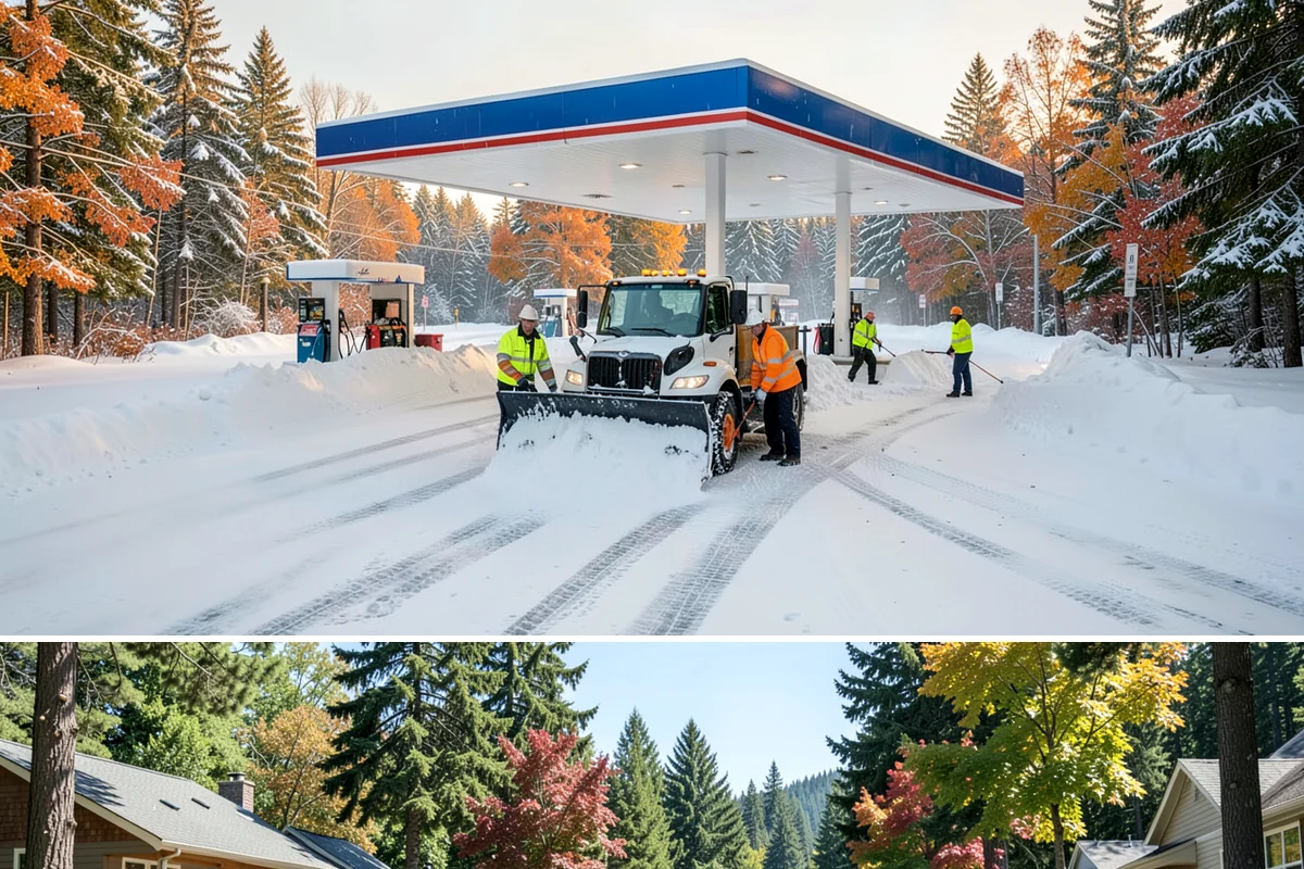 Fire Station Snow Removal in Orting, Pierce County, WA - Stations need dependable readiness November through February, especially during overnight cold snaps.