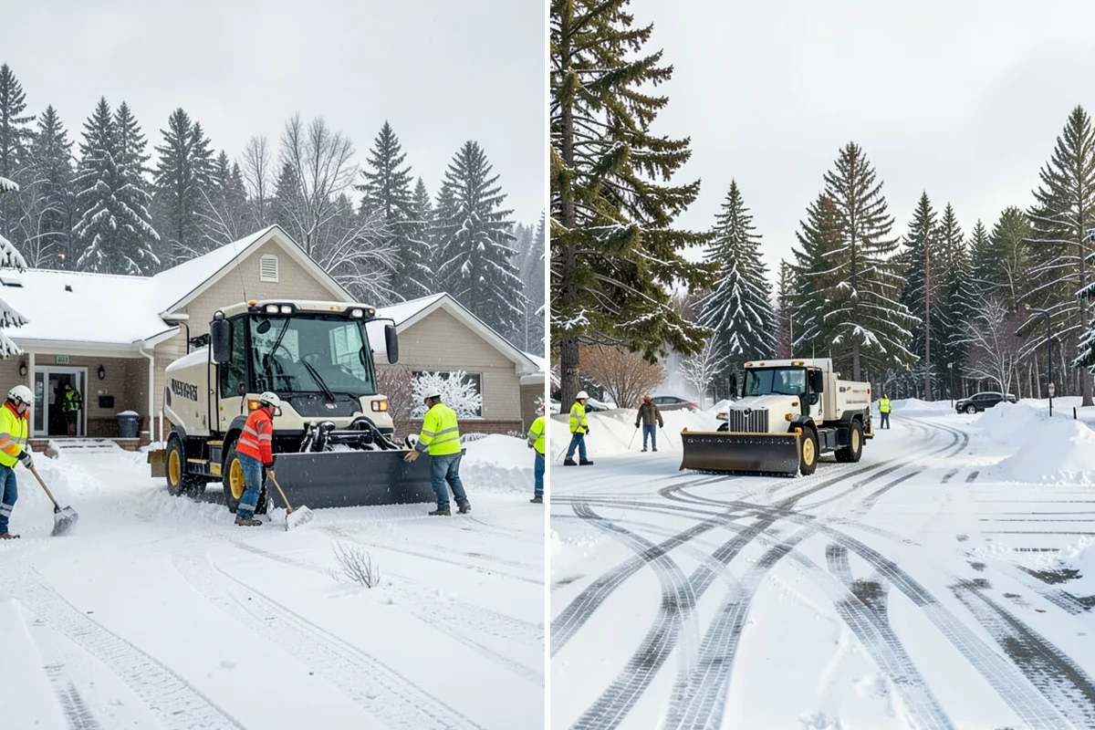 Fire Station Snow Removal in Pacific, King County, WA - Map apparatus aprons, crew parking, and fuel access