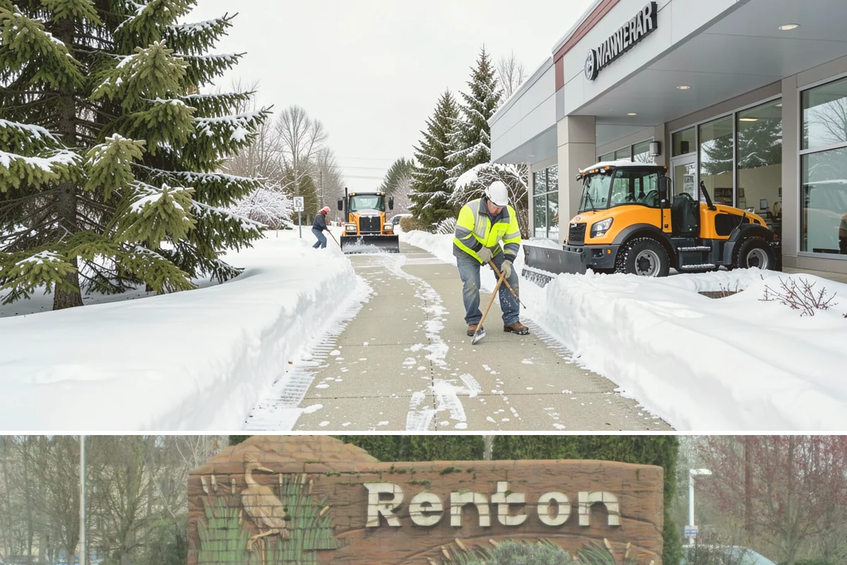 Fire Station Snow Removal in Renton, King County, WA - Stations need dependable readiness November through February, especially during overnight cold snaps.
