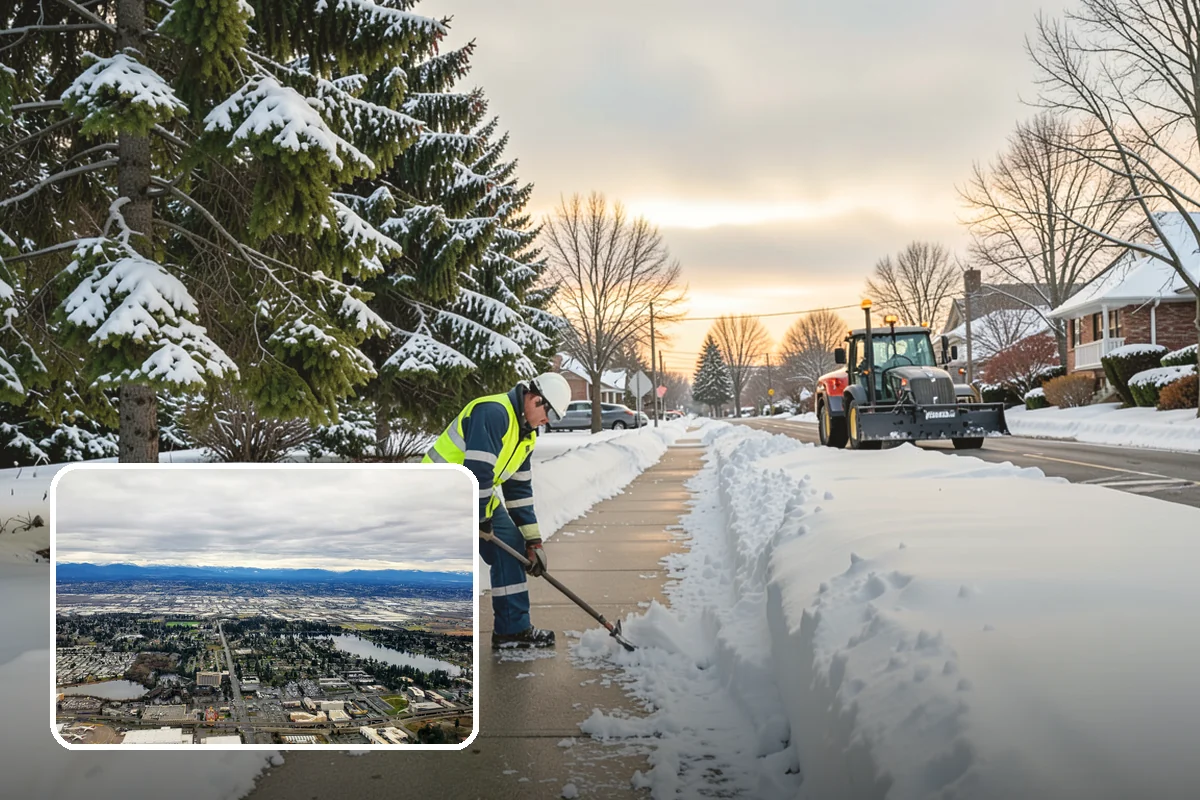 Fire Station Snow Removal in SeaTac, King County, WA - Apparatus aprons cleared and sanded for immediate response