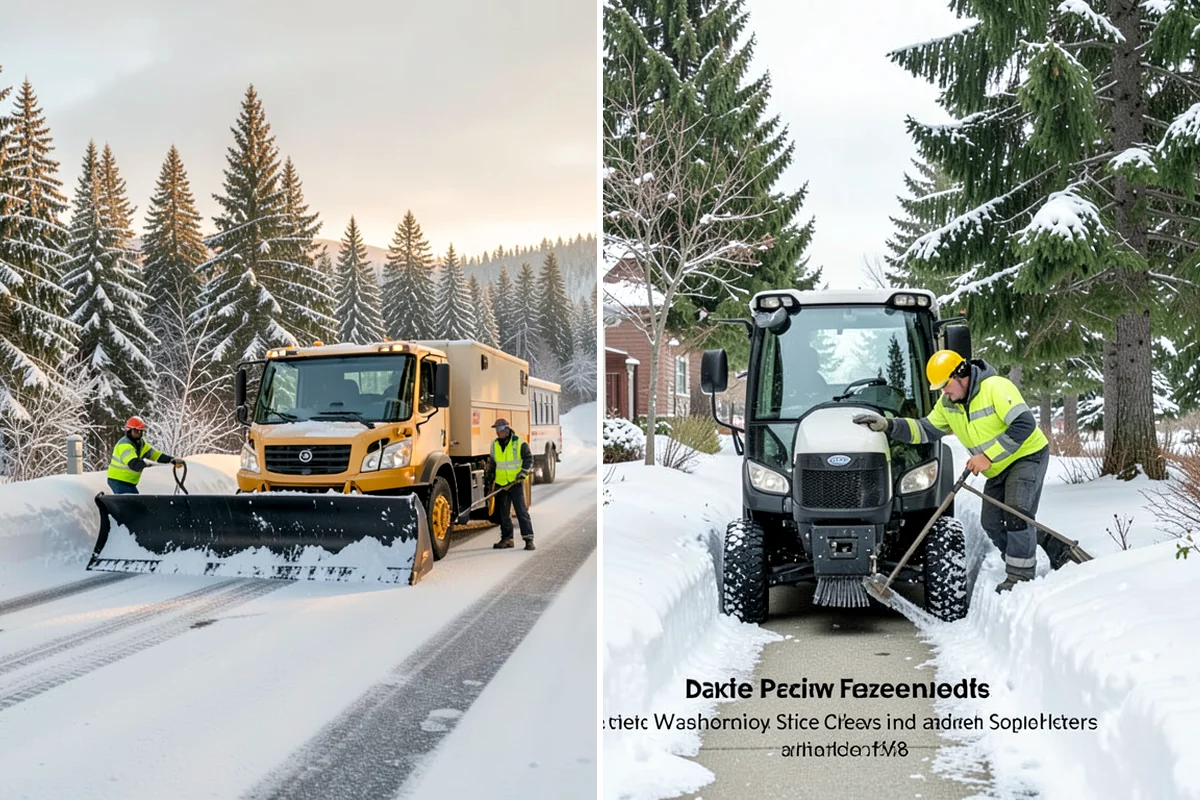 Fire Station Snow Removal in Sedro-Woolley, Skagit County, WA - Map apparatus aprons, crew parking, and fuel access