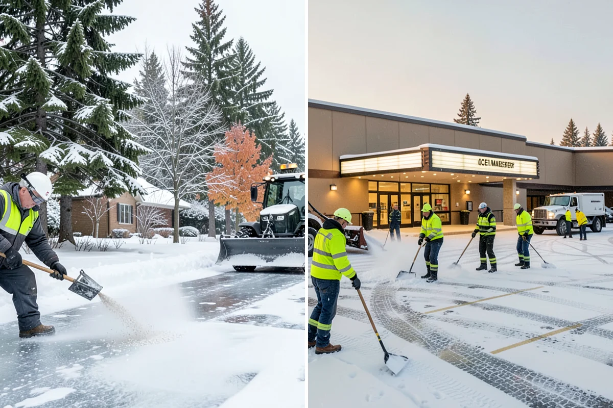 Fire Station Snow Removal in Shoreline, King County, WA - Map apparatus aprons, crew parking, and fuel access