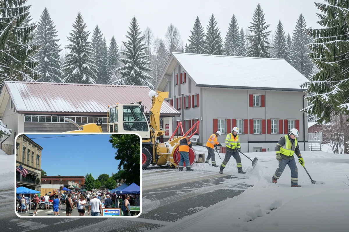 Fire Station Snow Removal in Snohomish, Snohomish County, WA - Apparatus aprons cleared and sanded for immediate response