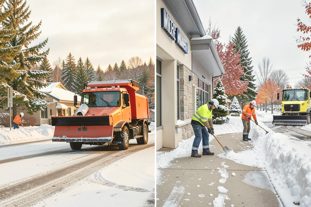 Fire Station Snow Removal in Snohomish, Snohomish County, WA - Map apparatus aprons, crew parking, and fuel access