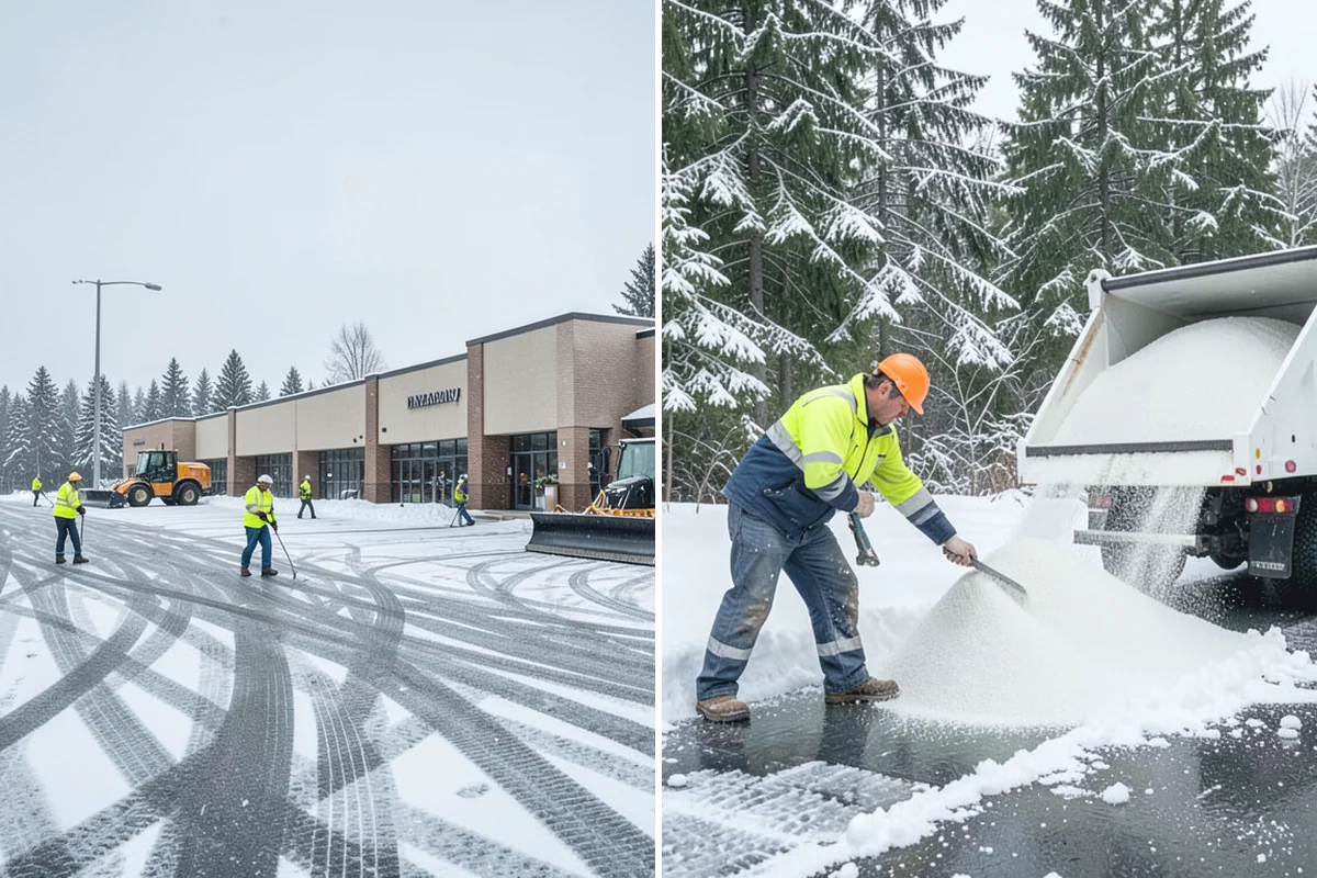 Fire Station Snow Removal in South Prairie, Pierce County, WA - Map apparatus aprons, crew parking, and fuel access