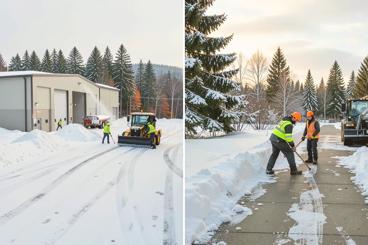 Fire Station Snow Removal in Stanwood, Snohomish County, WA - Map apparatus aprons, crew parking, and fuel access