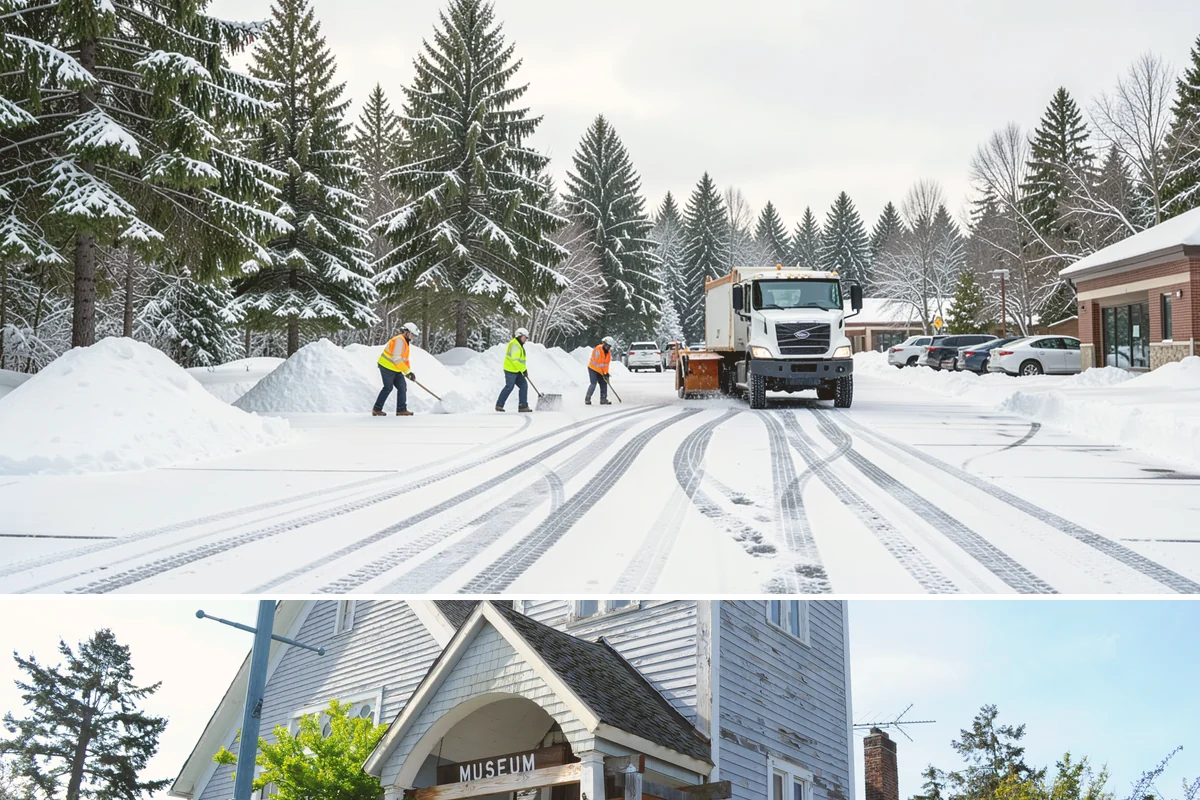 Fire Station Snow Removal in Steilacoom, Pierce County, WA - Stations need dependable readiness November through February, especially during overnight cold snaps.