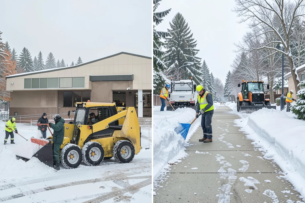 Fire Station Snow Removal in Sumner, Pierce County, WA - Map apparatus aprons, crew parking, and fuel access