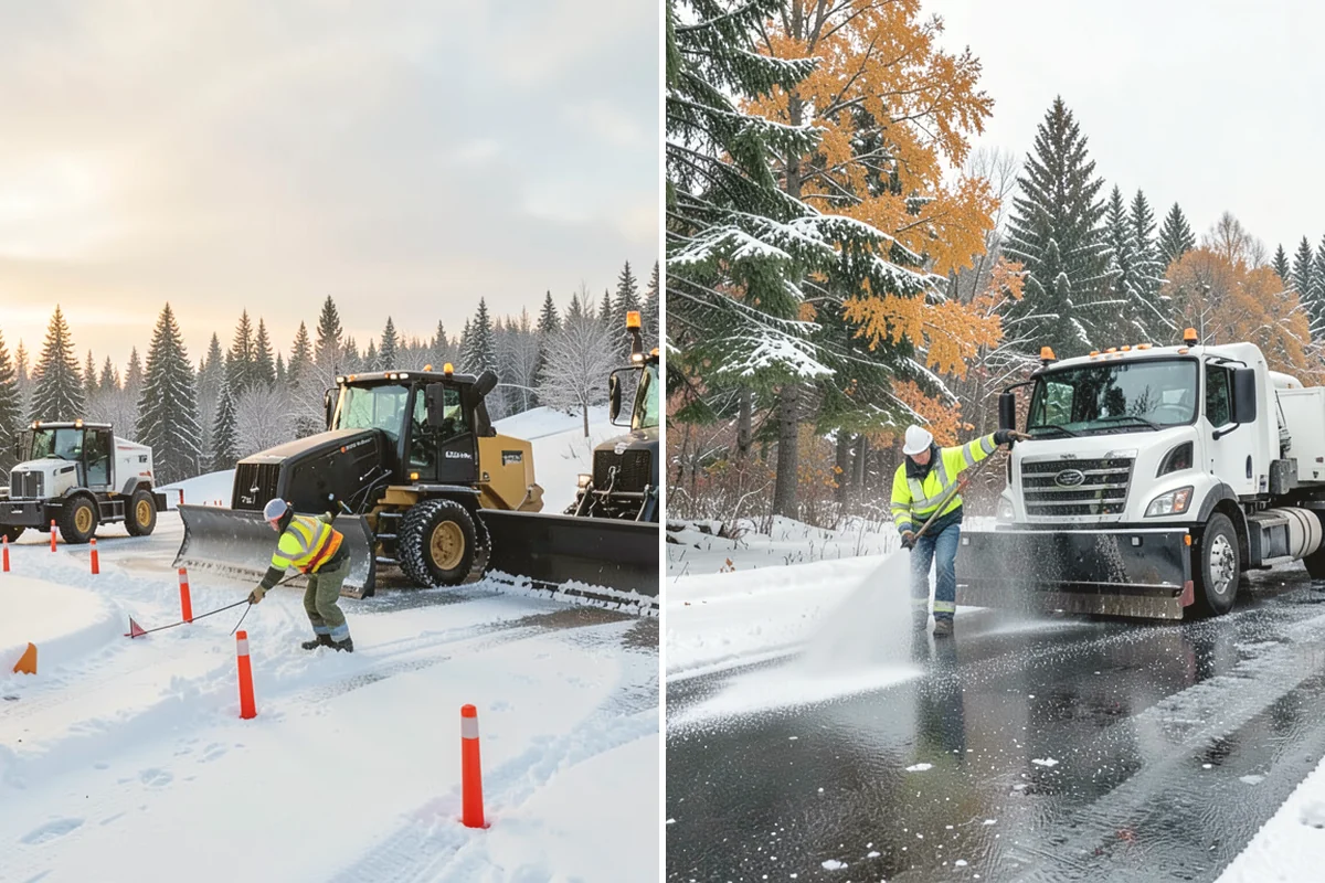 Fire Station Snow Removal in Tukwila, King County, WA - Map apparatus aprons, crew parking, and fuel access