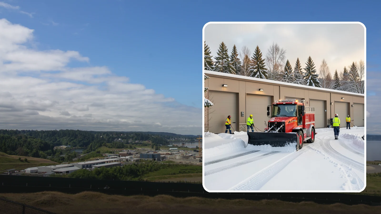 Fire Station Snow Removal in University Place, Pierce County, WA - Apparatus bays and response routes have to stay clear the second the alarm sounds, so we keep fire stations ready to roll in any...