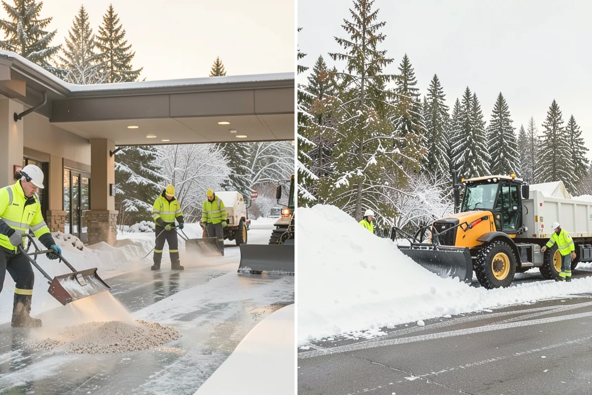 Fitness Center Deicing in Algona, King County, WA - Map the entrance approach and parking walkways