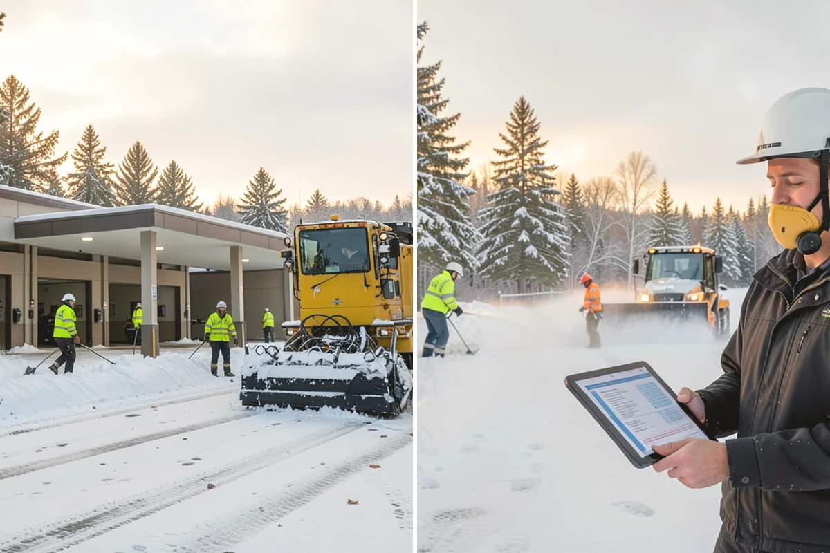 Fitness Center Deicing in Anacortes, Skagit County, WA - Map the entrance approach and parking walkways