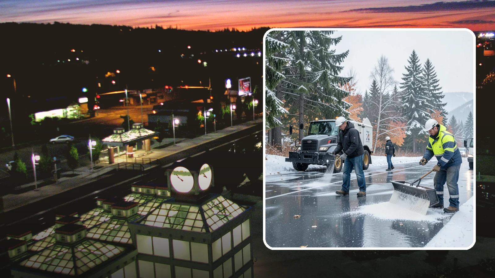 Fitness Center Deicing in Auburn, King County, WA - Deicing for fitness centers and gyms, keeping entrances and parking paths safe for early-morning members arriving before dawn in...