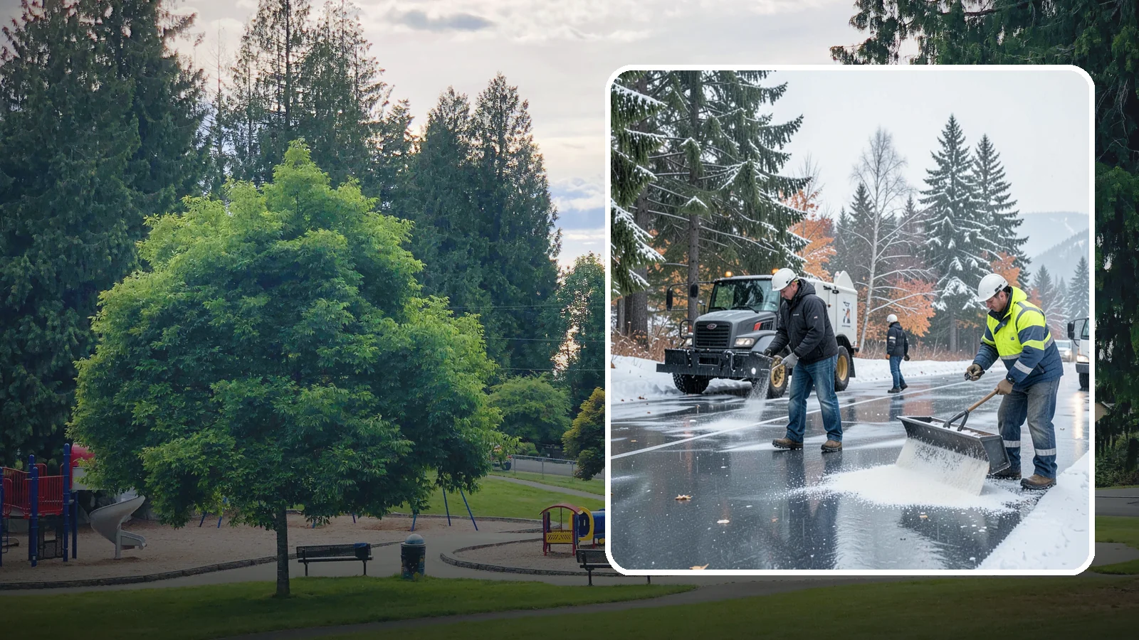 Fitness Center Deicing in Bonney Lake, Pierce County, WA - Deicing for fitness centers and gyms, keeping entrances and parking paths safe for early-morning members arriving before dawn in...