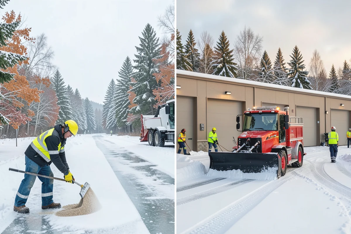 Fitness Center Deicing in Buckley, Pierce County, WA - Map the entrance approach and parking walkways