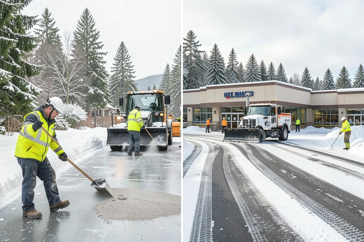 Fitness Center Deicing in Burien, King County, WA - Map the entrance approach and parking walkways